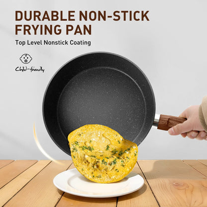 30-Piece Kitchen Granite Cookware and Bakeware Set, Cooking Pans Set Non-Stick Pots and Pans Set