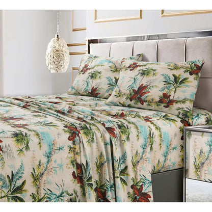 300 Thread Count Cotton Ultra-soft Printed Deep Pocket Bed Sheet Set