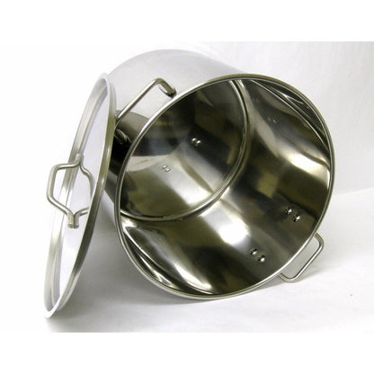 32QT Stainless Steel Stock Pot with Steamer Rack