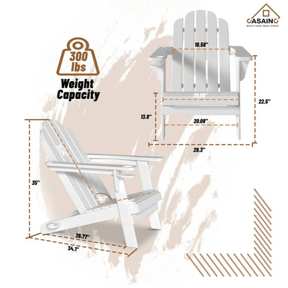 34.5 in. 5-Piece Metal Patio Fire Pit Set, Fire Pit Table and Adirondack Chairs with Cup Holder and Umbrella Holder