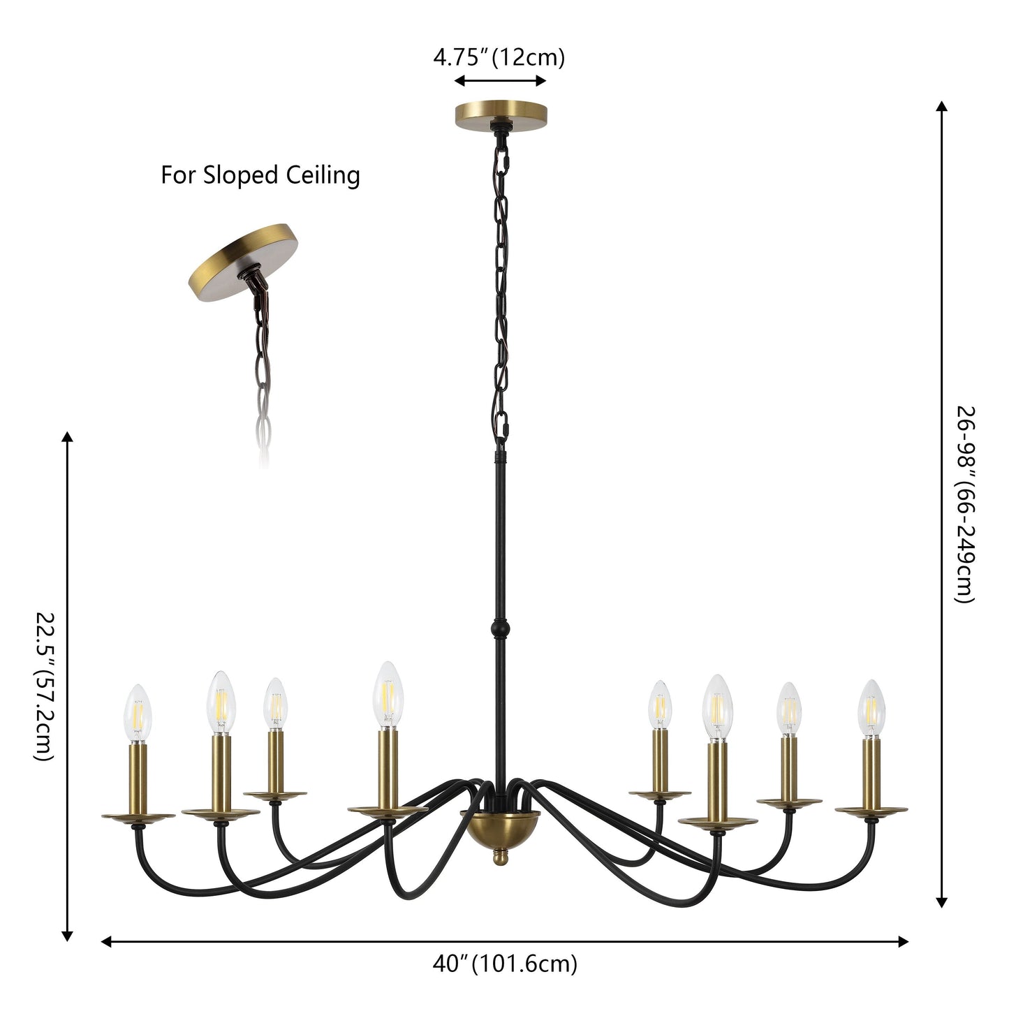 34.75 6-Light Iron LED Chandelier, by JONATHAN Y