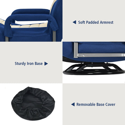 360-Degree Swivel Gaming Floor Chair with Foldable Adjustable Backrest