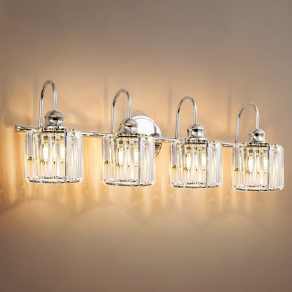 Chrome/ Black/ Gold Modern Over Mirror Crystal Bathroom Restroom Wall Lighting Fixtures Bath Lights Vanity Light