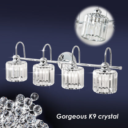 Chrome/ Black/ Gold Modern Over Mirror Crystal Bathroom Restroom Wall Lighting Fixtures Bath Lights Vanity Light
