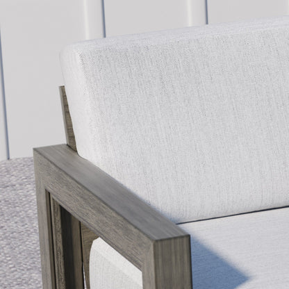 4-Person Aluminum Patio Conversation Set with Swivel Chairs, Hand-painted Frame and Cushions