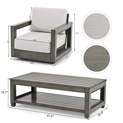 4-Person Aluminum Patio Conversation Set with Swivel Chairs, Hand-painted Frame and Cushions
