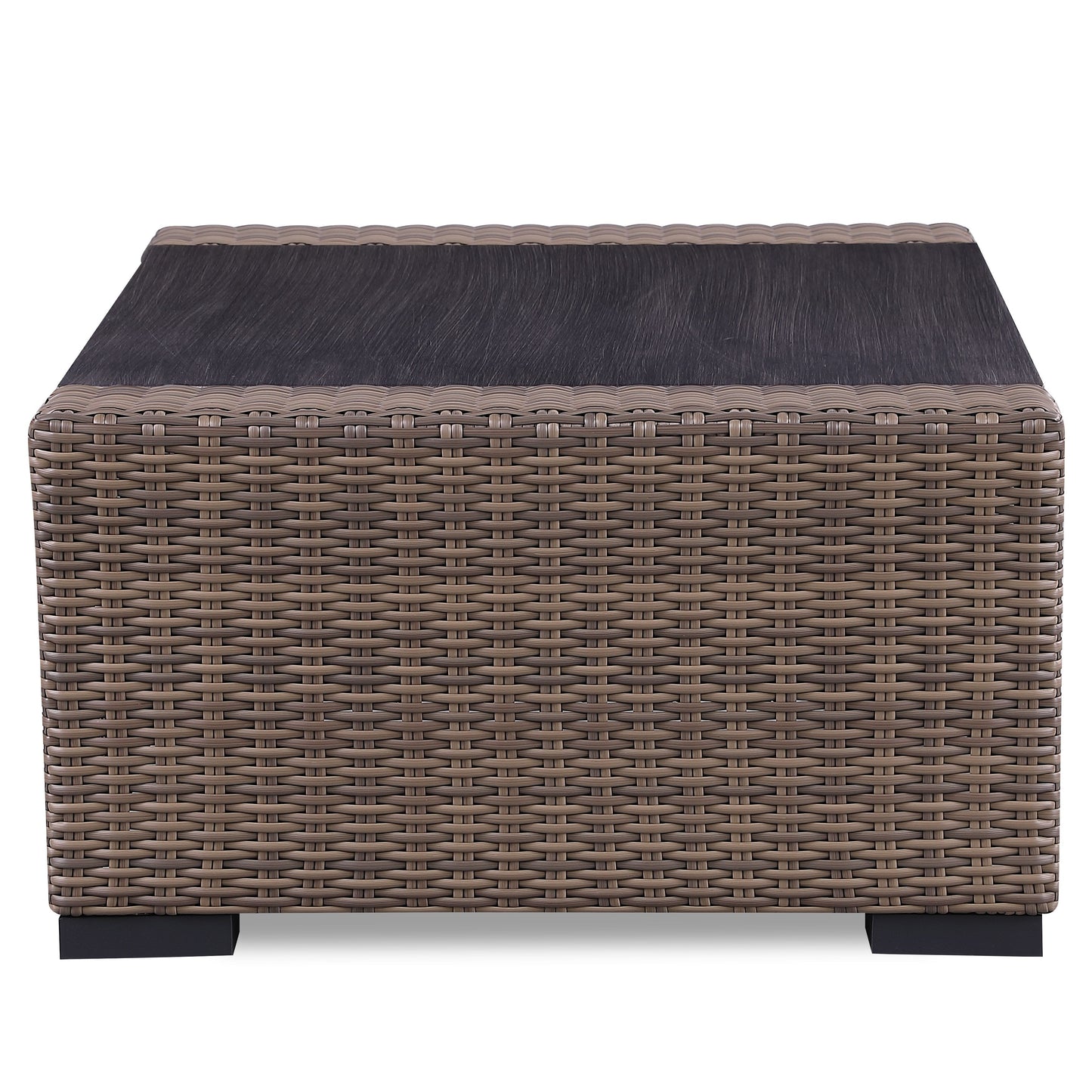 4-Piece Manhattan Rustic Wicker Sofa Set with Tempered Glass
