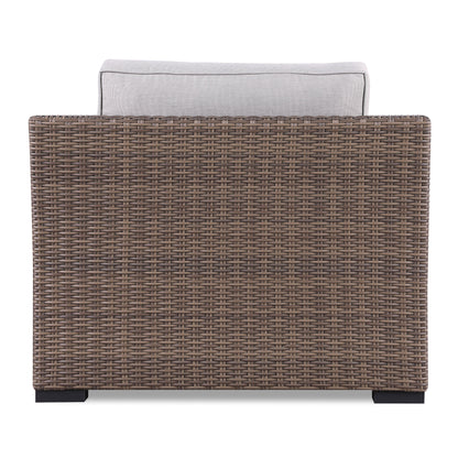 4-Piece Manhattan Rustic Wicker Sofa Set with Tempered Glass