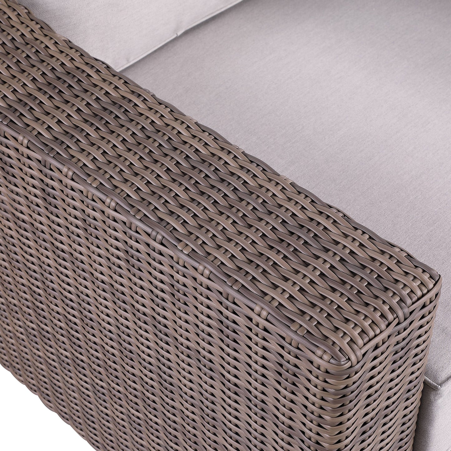 4-Piece Manhattan Rustic Wicker Sofa Set with Tempered Glass