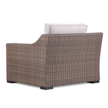 4-Piece Manhattan Rustic Wicker Sofa Set with Tempered Glass