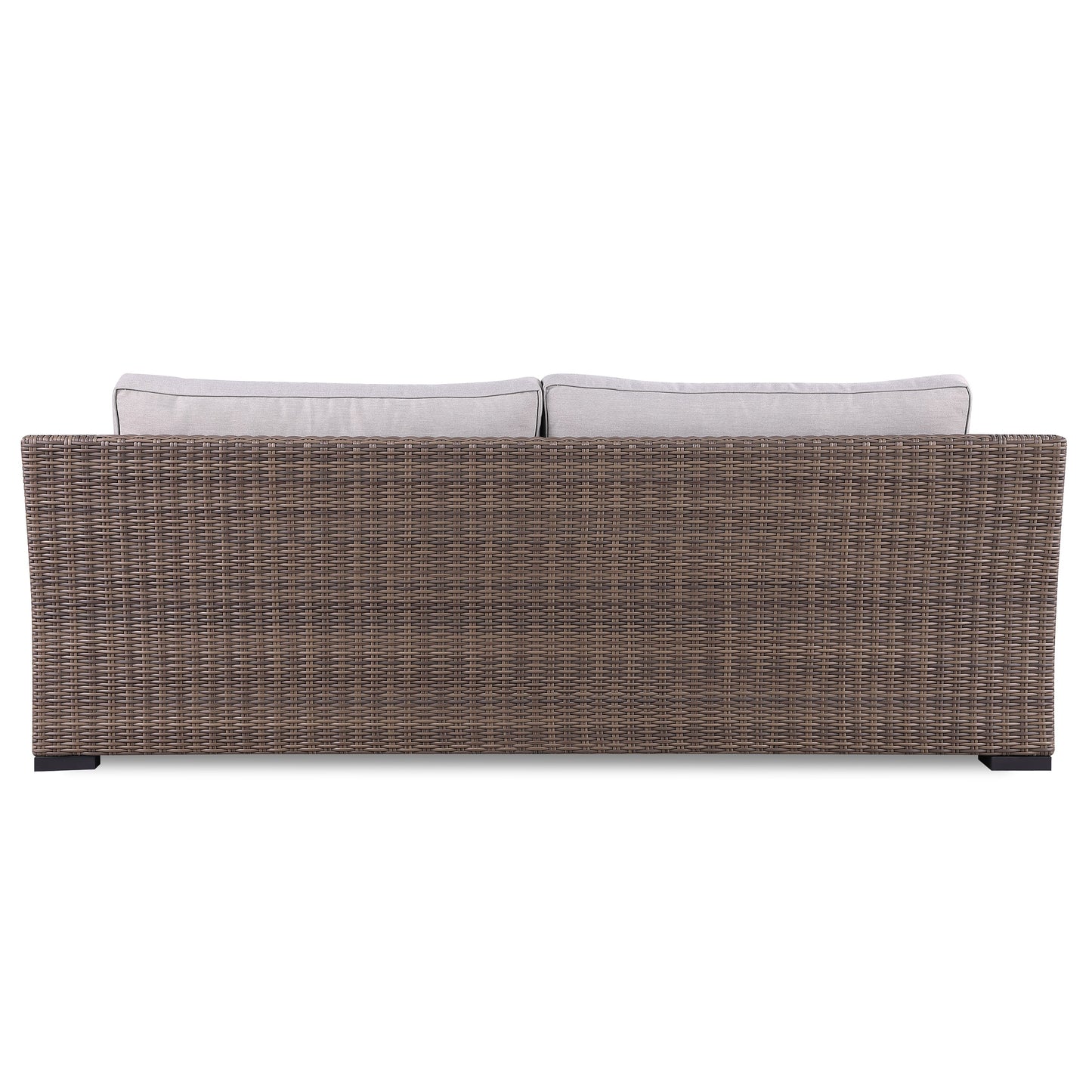 4-Piece Manhattan Rustic Wicker Sofa Set with Tempered Glass