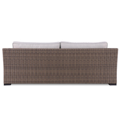 4-Piece Manhattan Rustic Wicker Sofa Set with Tempered Glass