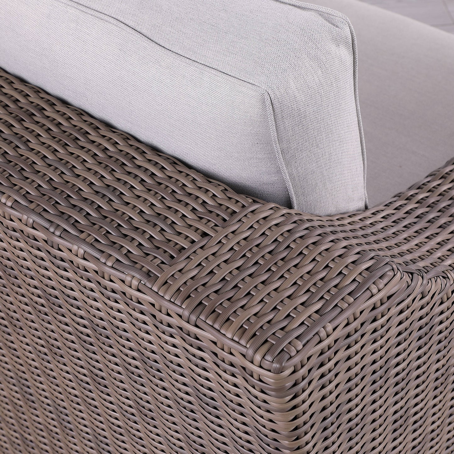 4-Piece Manhattan Rustic Wicker Sofa Set with Tempered Glass