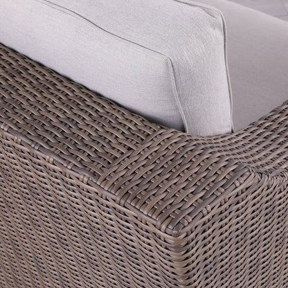 4-Piece Manhattan Rustic Wicker Sofa Set with Tempered Glass