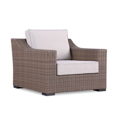 4-Piece Manhattan Rustic Wicker Sofa Set with Tempered Glass