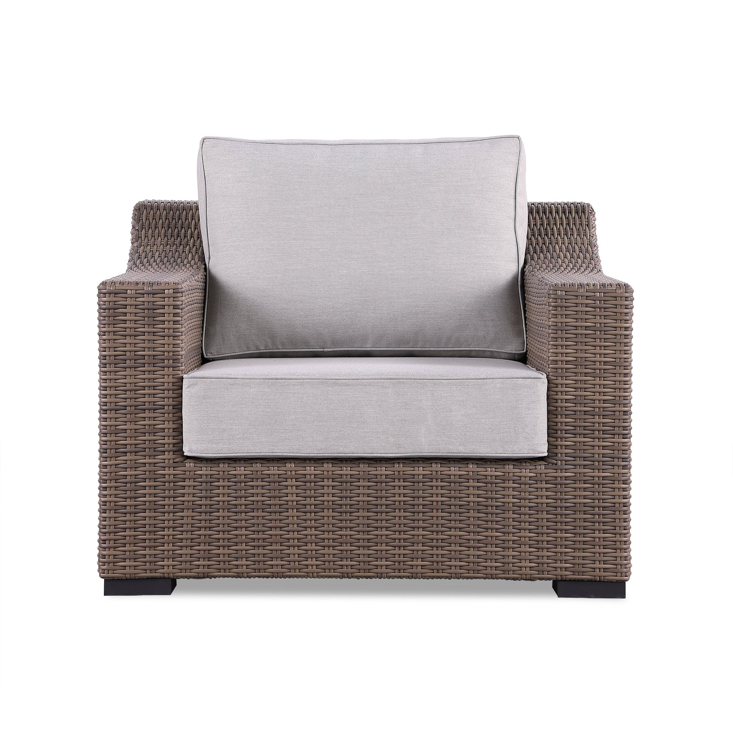 4-Piece Manhattan Rustic Wicker Sofa Set with Tempered Glass