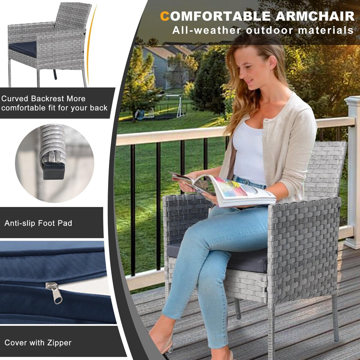4-Piece Outdoor Patio Wicker Furniture Set w/Table,Loveseat,2Chairs
