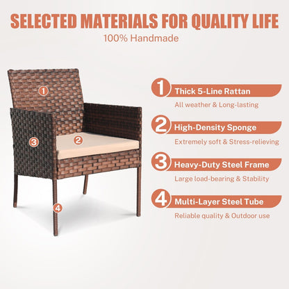 4-Piece Outdoor Patio Wicker Furniture Set w/Table,Loveseat,2Chairs