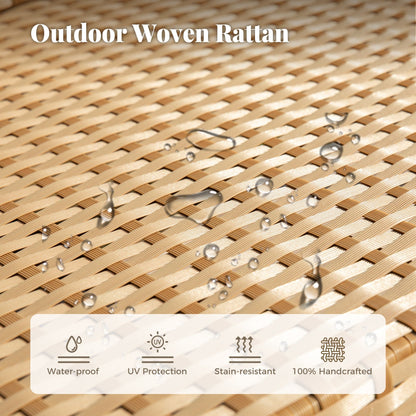 4-Piece Patio Furniture Wicker Outdoor Bistro Set, All-Weather Rattan Wood Conversation Set with Soft Cushions by Havenside Home
