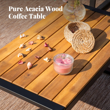 4-Piece Patio Furniture Wicker Outdoor Bistro Set, All-Weather Rattan Wood Conversation Set with Soft Cushions by Havenside Home