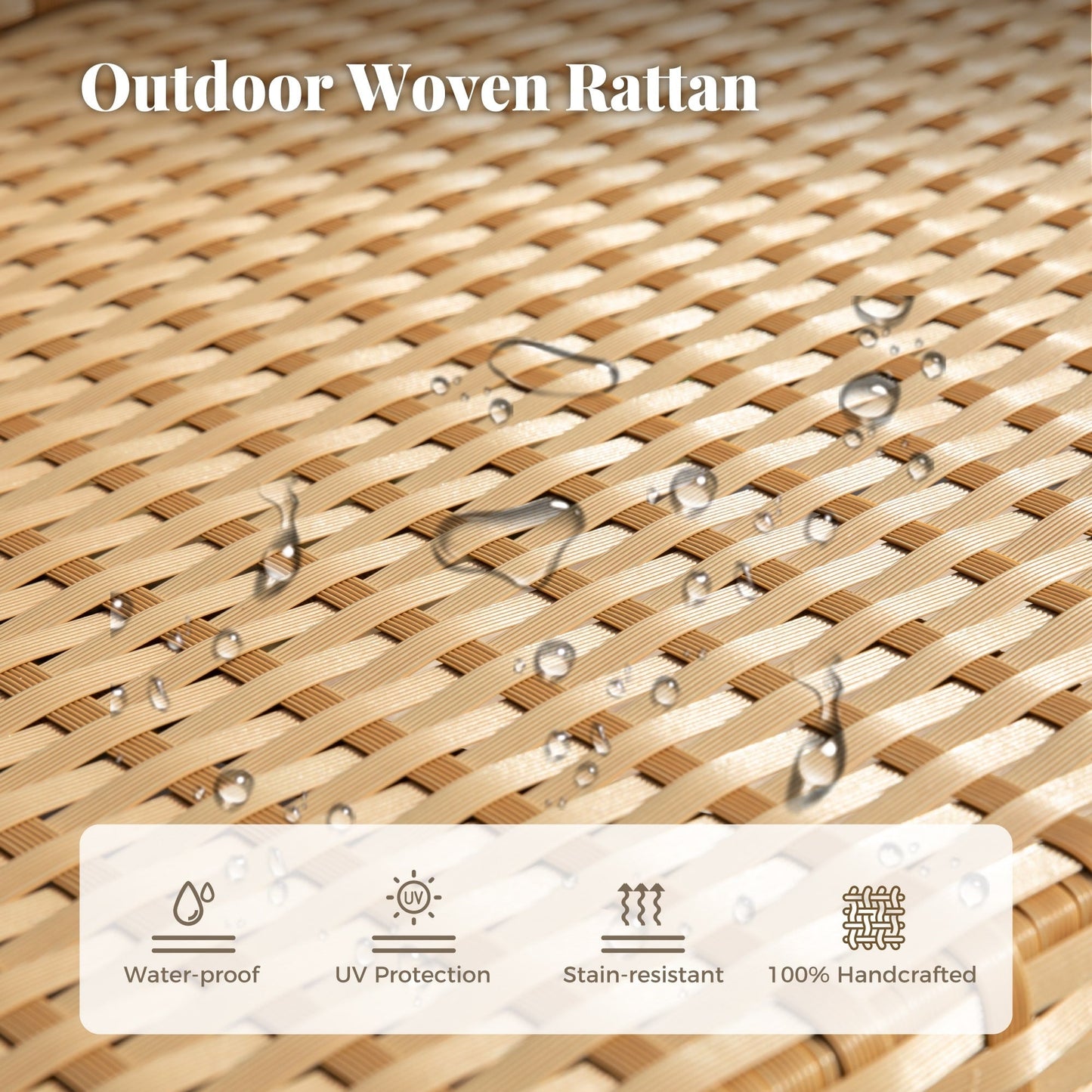 4-Piece Patio Furniture Wicker Outdoor Bistro Set, All-Weather Rattan Wood Conversation Set with Soft Cushions by Havenside Home