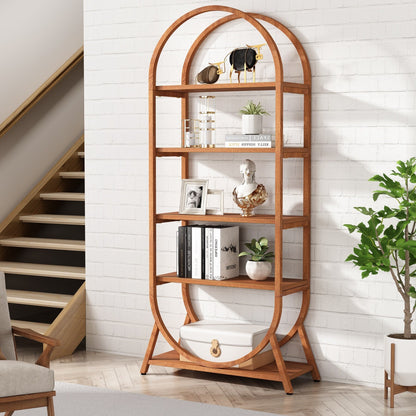 Open Bookshelf, Industrial Bookcase Storage Shelves with Metal Frame