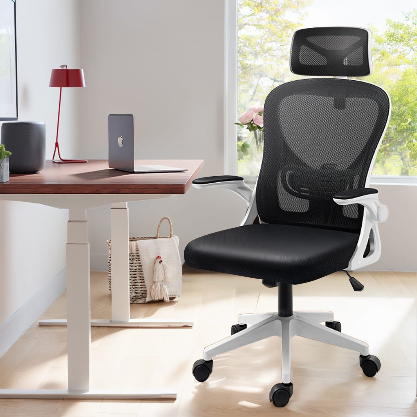 Ergonomic Mesh Office Chair, High Back Desk Chair with Armrests, Lumbar Support, Swivel Computer Task Chair