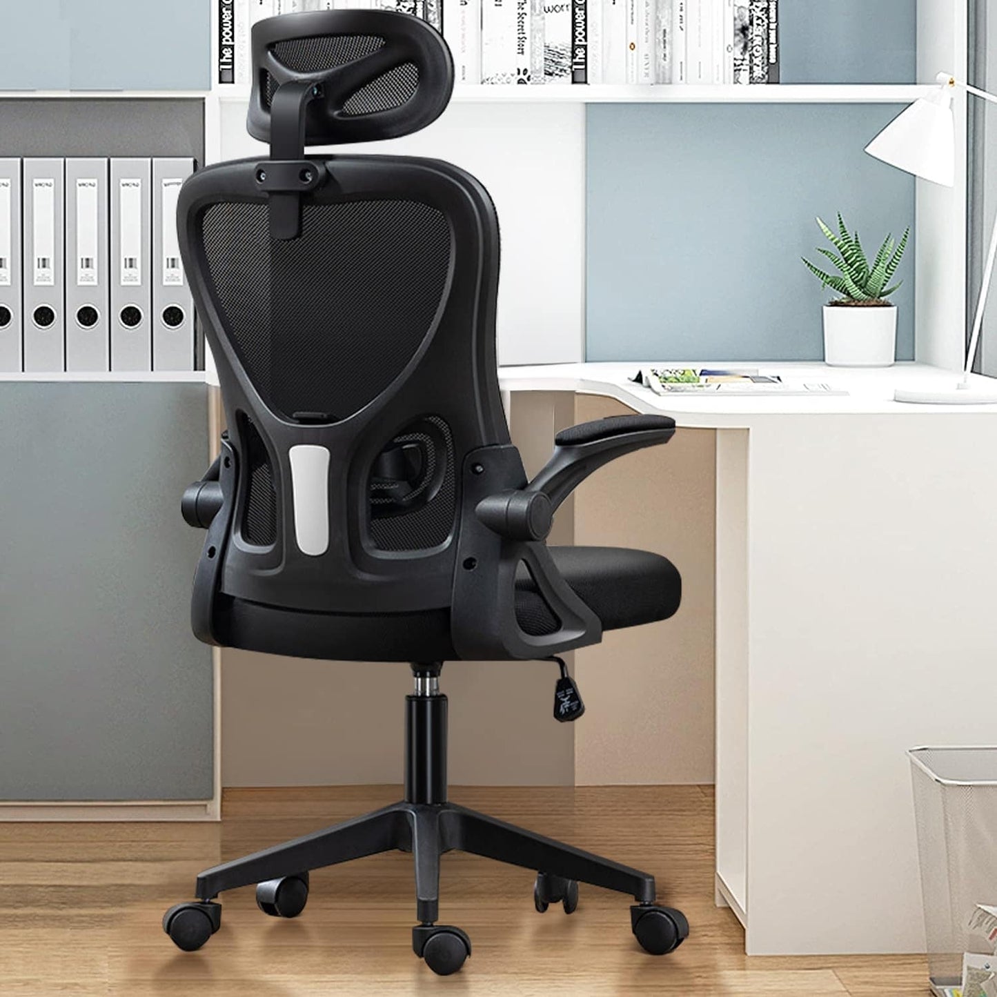Ergonomic Mesh Office Chair, High Back Desk Chair with Armrests, Lumbar Support, Swivel Computer Task Chair