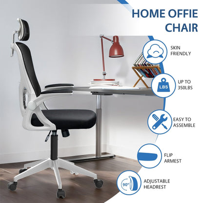 Ergonomic Mesh Office Chair, High Back Desk Chair with Armrests, Lumbar Support, Swivel Computer Task Chair