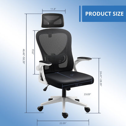 Ergonomic Mesh Office Chair, High Back Desk Chair with Armrests, Lumbar Support, Swivel Computer Task Chair