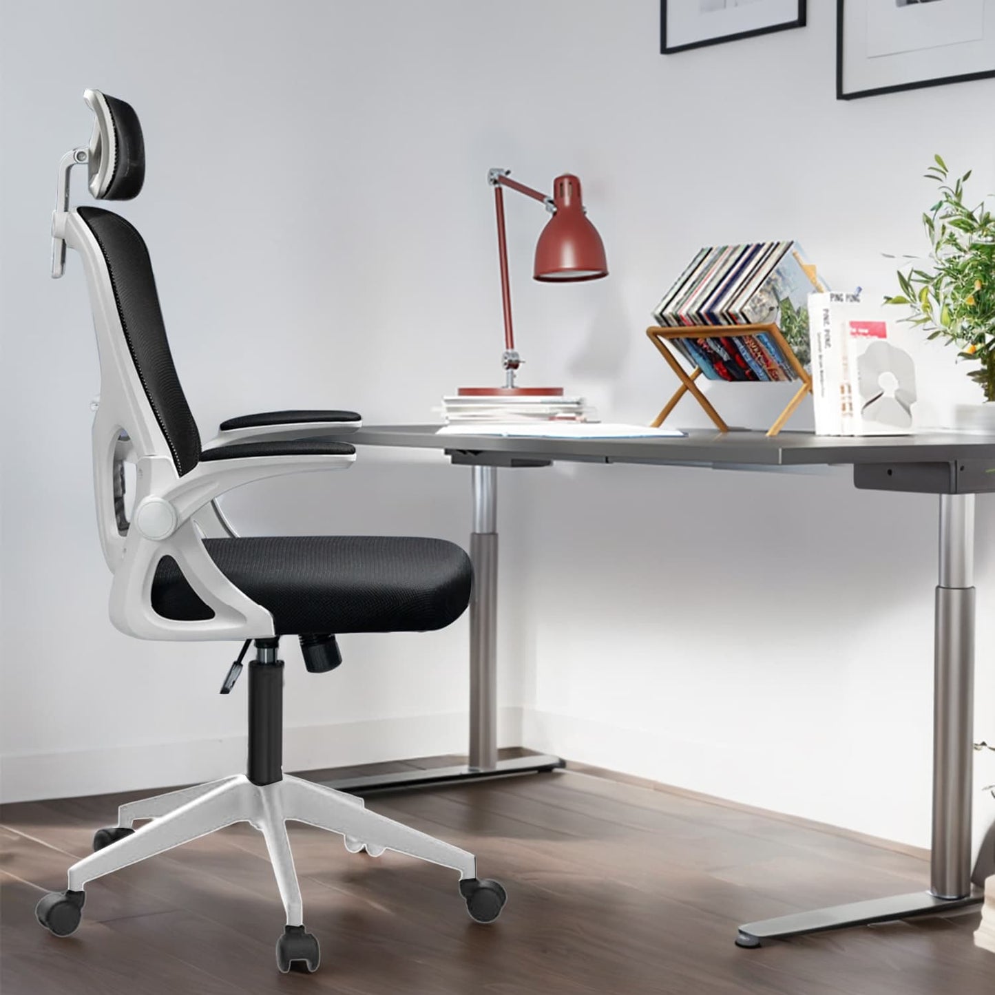 Ergonomic Mesh Office Chair, High Back Desk Chair with Armrests, Lumbar Support, Swivel Computer Task Chair