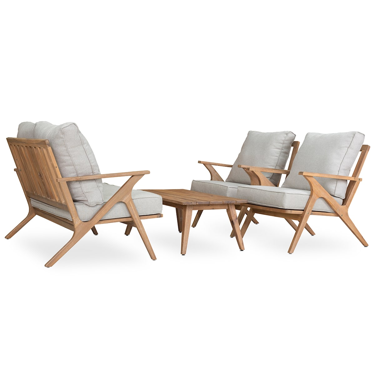 4-piece Patio Set, Outdoor Seating Sofa Set with Cushions & Back Pillow, Outdoor Conversation Set with Coffee Table