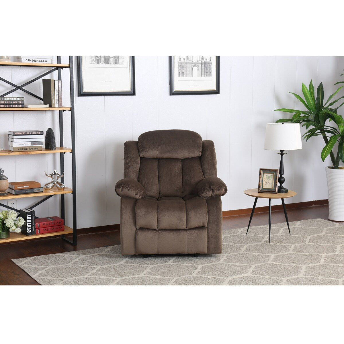 41 brown teddy bear microsuede fabric reclining rocking chair
