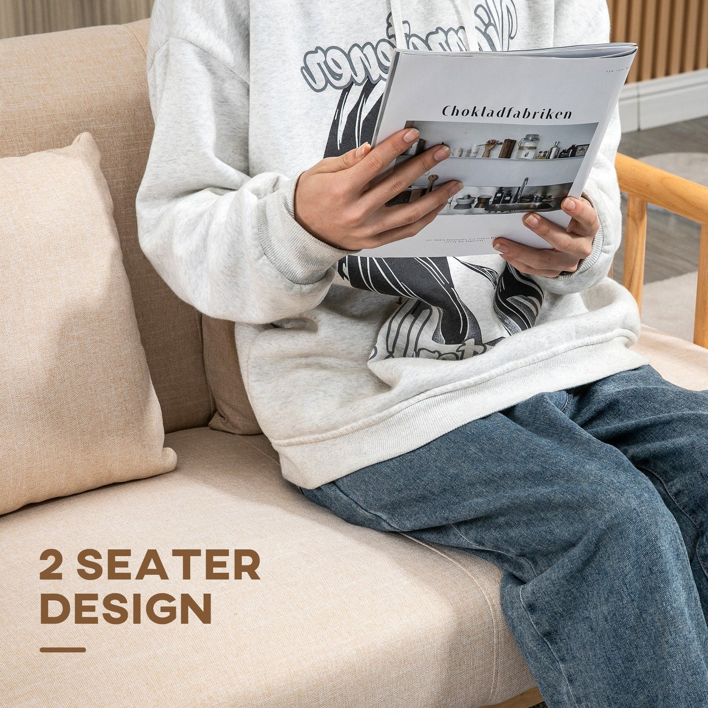 48 Loveseat Sofa for Bedroom, Modern Love Seats Furniture, Upholstered Small Couch for Small Space