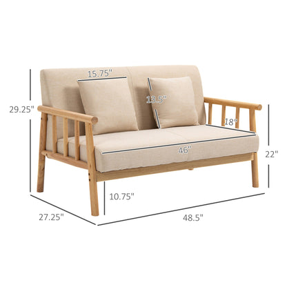 48 Loveseat Sofa for Bedroom, Modern Love Seats Furniture, Upholstered Small Couch for Small Space