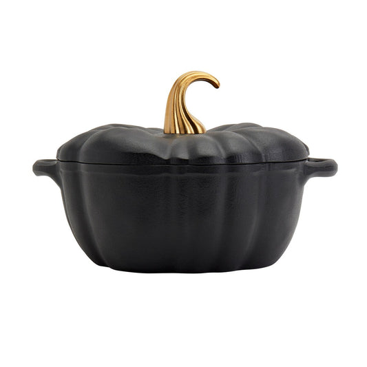 4Qt Enamel Cast Iron Dutch Oven - Black Pumpkin