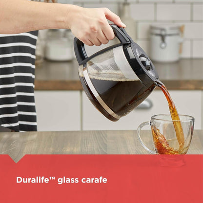 5-Cup Compact Coffee Maker, Drip-Free Carafe, Black