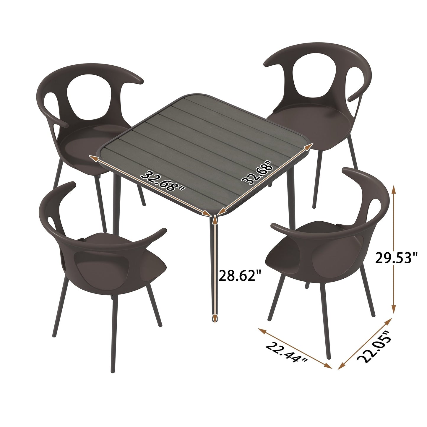 5-Piece Outdoor Metal Dining Set