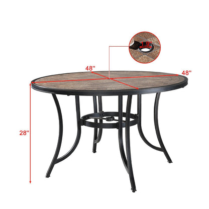 5 Piece Outdoor Patio Cast Aluminum Dining Set