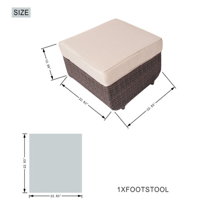5-Piece Outdoor Wicker Sofa Set with Aluminum Firepit Table