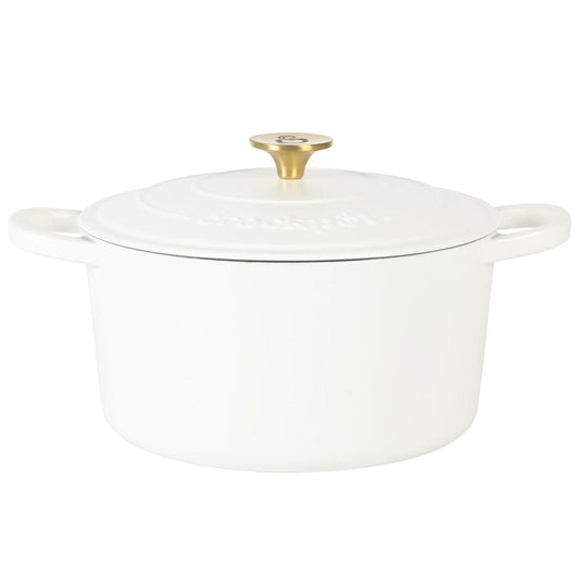 5 Quart Round Enameled Cast Iron Dutch Oven with Lid in Linen