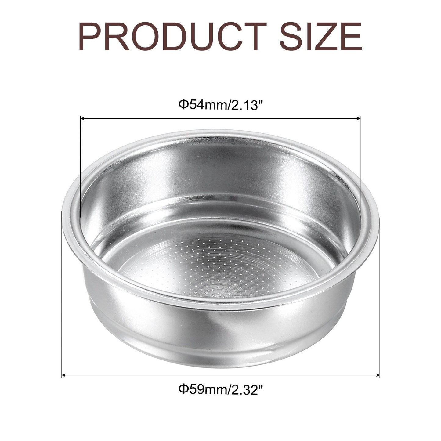 51mm Coffee Filter Basket, 1-Cup Stainless Steel Espresso Coffee Machine Bowl - Silver
