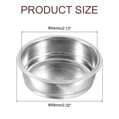 51mm Coffee Filter Basket, 1-Cup Stainless Steel Espresso Coffee Machine Bowl - Silver
