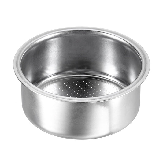 51mm Coffee Filter Basket, 2-Cup Stainless Steel Espresso Coffee Machine Bowl - Silver
