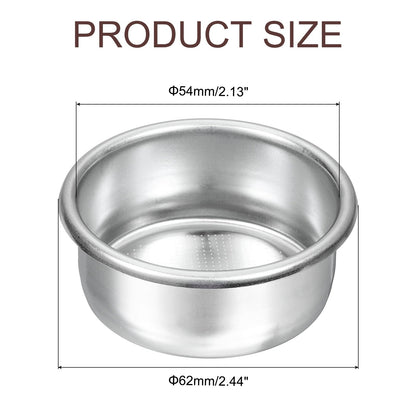 54mm Coffee Filter Basket, 2-Cup Stainless Steel Espresso Coffee Machine Bowl - Silver