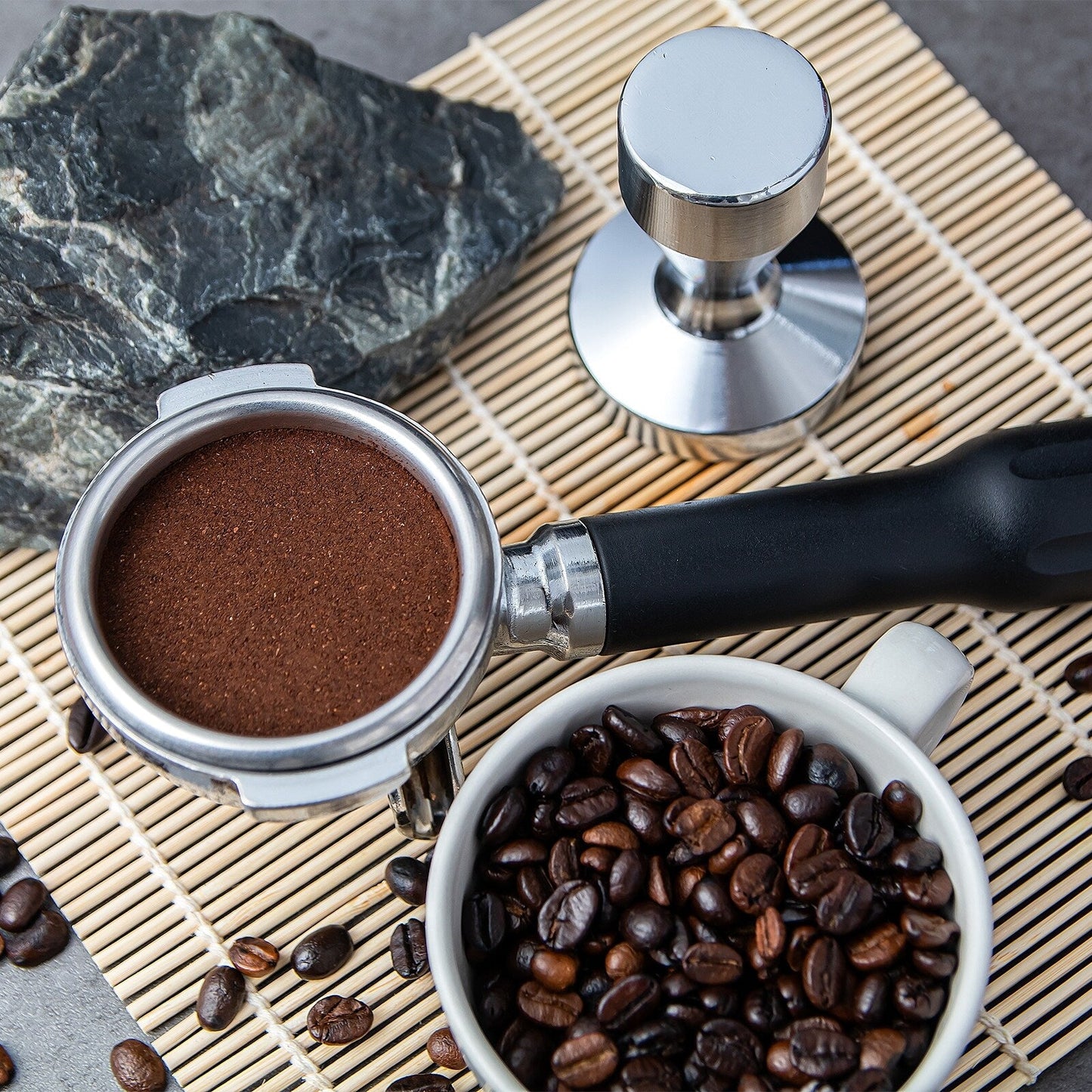 54mm Coffee Filter Basket, 2-Cup Stainless Steel Espresso Coffee Machine Bowl - Silver