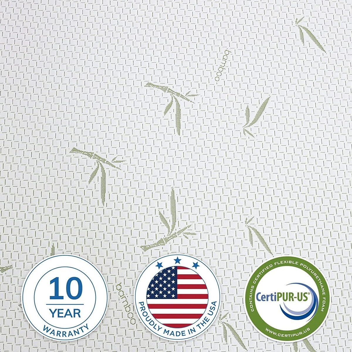 10 inch Memory Foam Mattress Medium-Firm Feel with Bamboo Cover, CertiPUR-US Certified