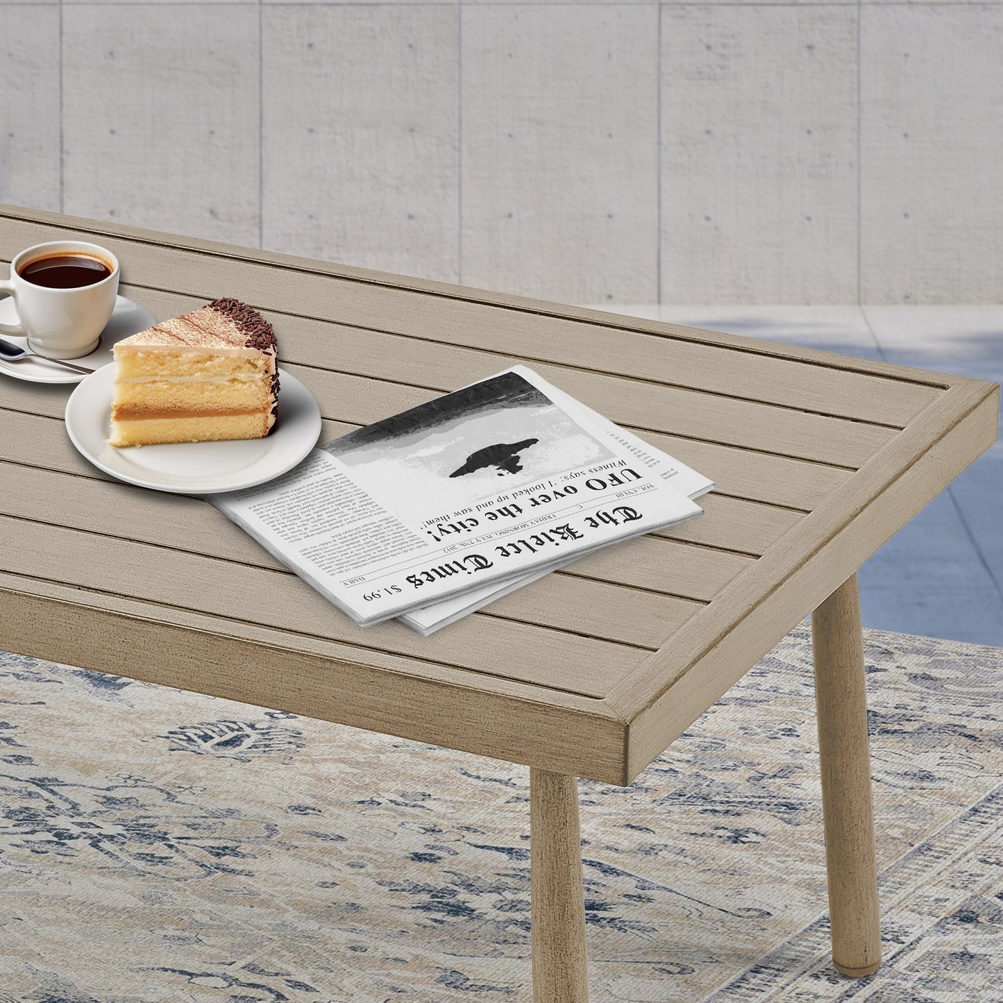 6-Piece Aluminum Patio Conversation Set, 3-Seat Outdoor Couch with Ottomans and Coffee Table
