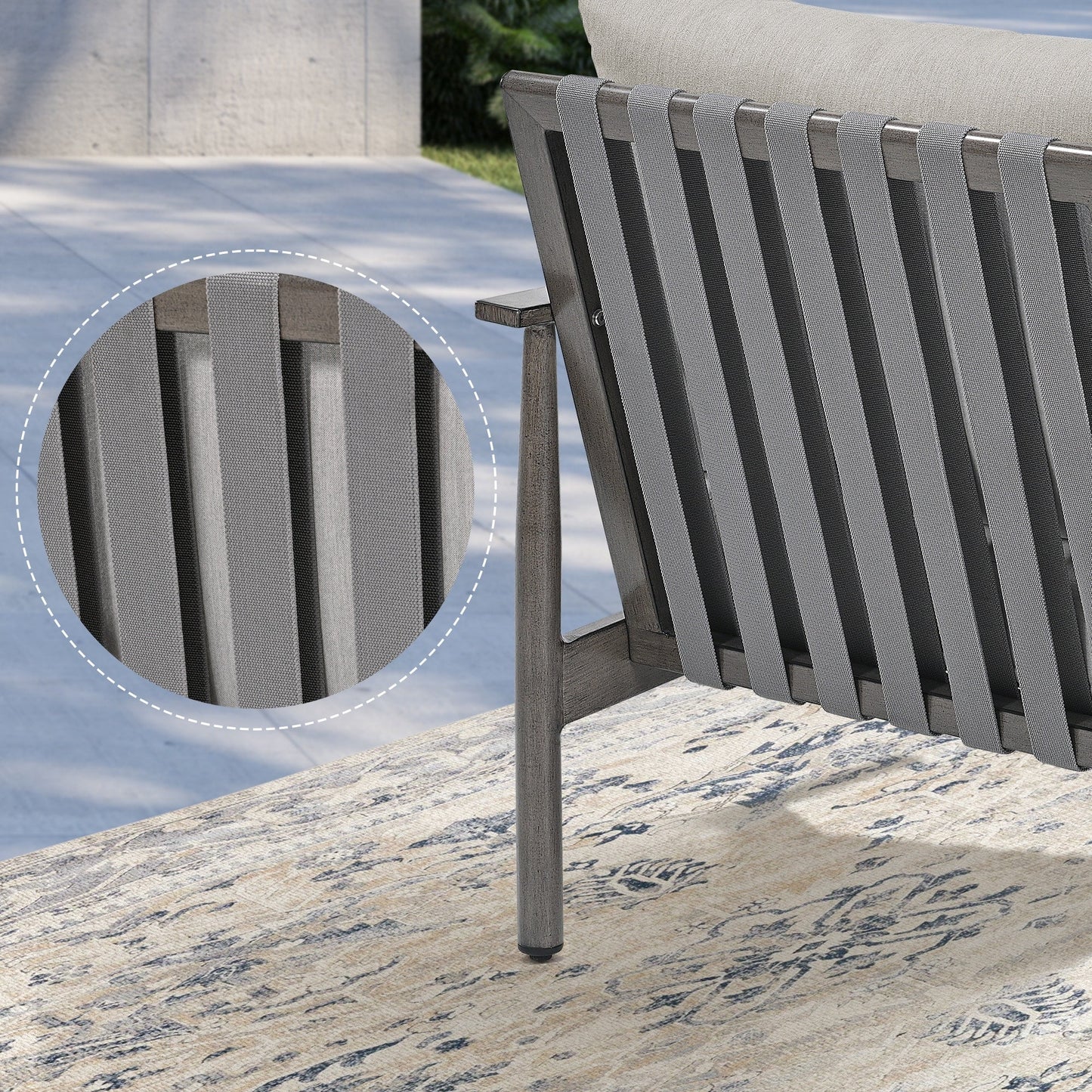 6-Piece Aluminum Patio Conversation Set, 3-Seat Outdoor Couch with Ottomans and Coffee Table