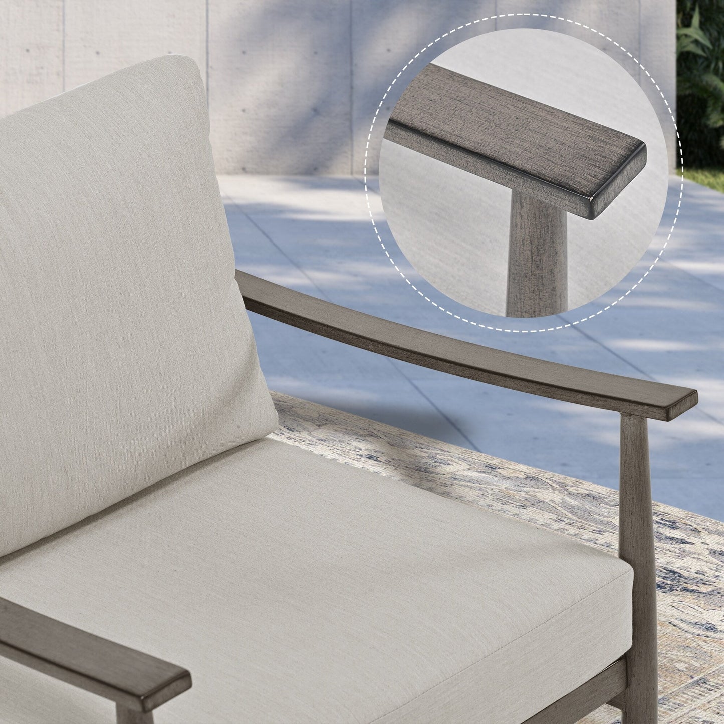 6-Piece Aluminum Patio Conversation Set, 3-Seat Outdoor Couch with Ottomans and Coffee Table